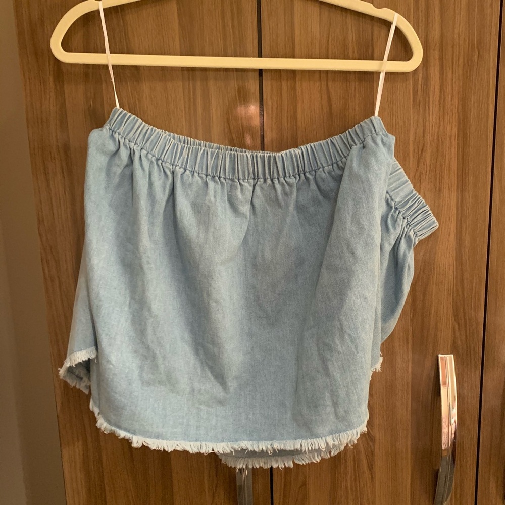 Off shoulder Jean top